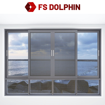 Folding Screen Aluminium Frame Sliding Window Powder Coated Double Glazed Windows