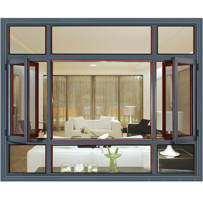 Swing Opening Out Aluminum Casement Window Hurricane Impact Double Glass