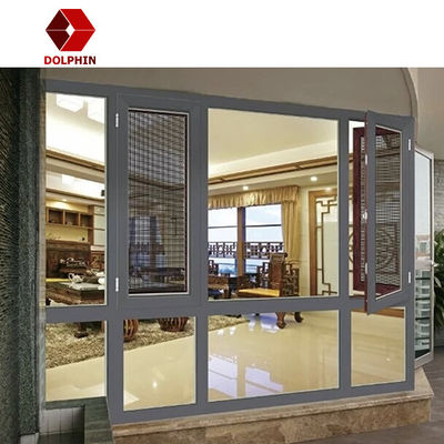 European Style Tilt Turn Aluminium Windows Anti Theft Waterproof For Bedroom