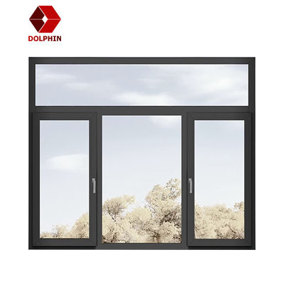 White Aluminum Frame Casement Windows Tempered Glass Swing Open Style