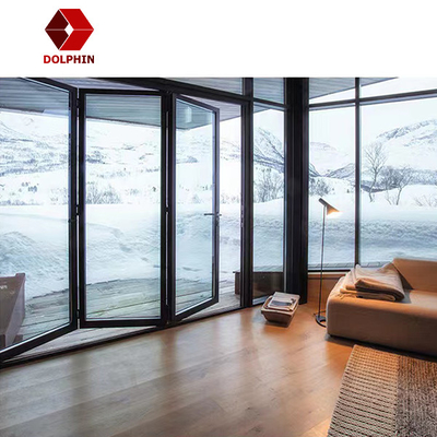 Sound and heat insulation aluminum folding door mechanism aluminium doors Bifolding