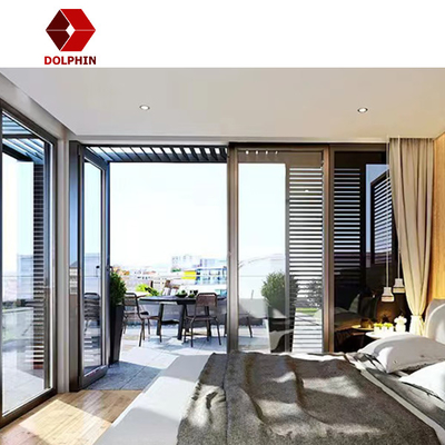 European style black bi-folding aluminum door Glass Folding Door Folding Door System