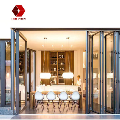 DOLPHIN Aluminum Folding Doors Glass Accordion Kitchen Custom Aluminum Bi Fold Doors