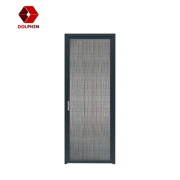 6063 Aluminium Casement Door Powder Coated Black Toughed Glass