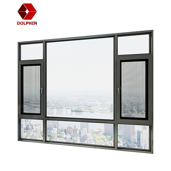 European Style Tilt Turn Aluminium Windows Anti Theft Waterproof For Bedroom