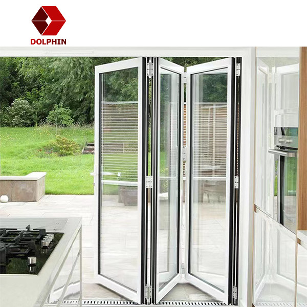 DOLPHIN Customized Waterproof Aluminum Folding Door Glass Sliding Folding Doors Bi Fold