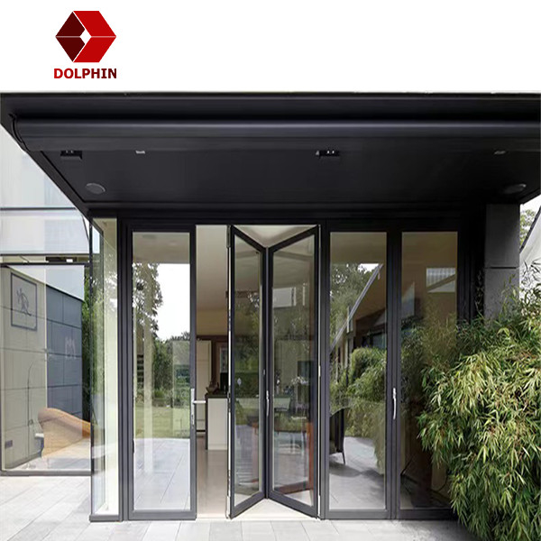 DOLPHIN Aluminum Folding Doors Glass Accordion Kitchen Custom Aluminum Bi Fold Doors